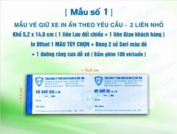 Các loại vé giữ xe