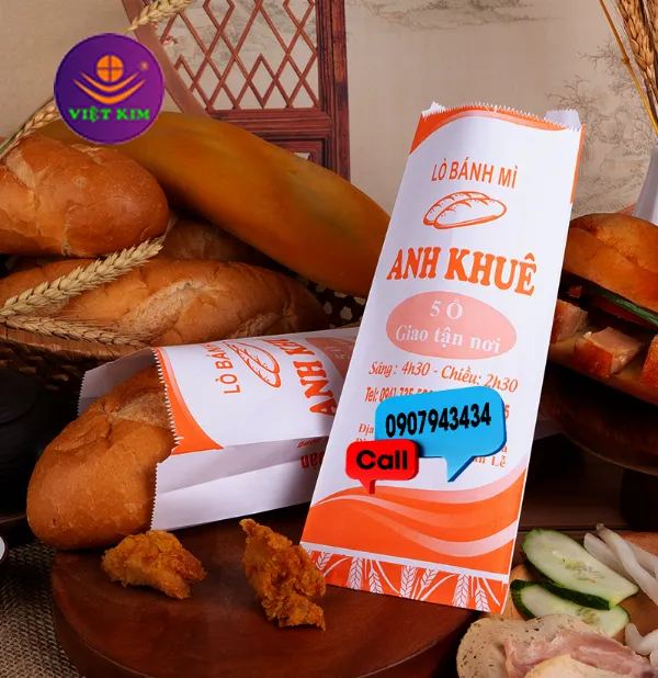 In túi giấy bánh mì
